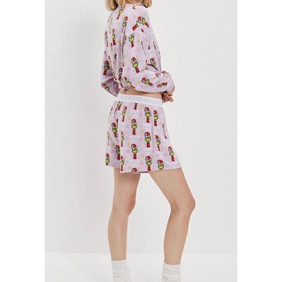 NWT American Eagle Ballet Pink Grinch Pajama Set (XS) - Picture 4 of 5